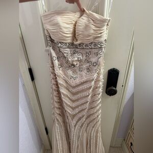 Elegant Cream Embellished Gown